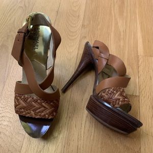 Michael Kors Brown and Tan Sandals